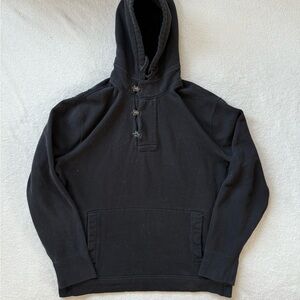 J.Crew Hoodie Mens XL Black Cotton Fleece Deck Hook Heavyweight Casual Sweater